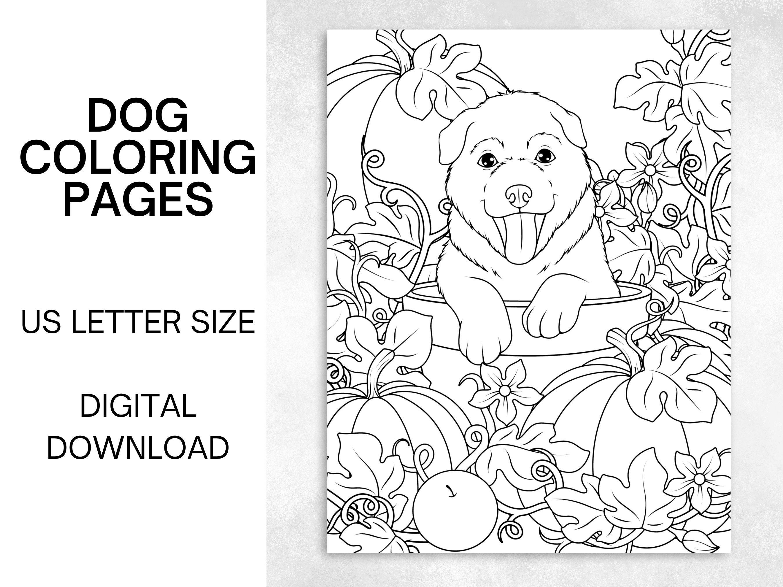 Dog Coloring Pages Puppy Coloring Pages Printable Coloring - Etsy