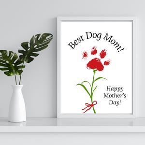 Mother's Day Pawprint Art, Mother's Day Pawprint Craft Bundle, Dog Mom ...