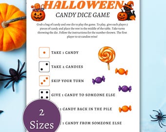 Halloween Candy Dice Game Download, Halloween Candy Dice Game, Halloween Party Game, Halloween Group Game
