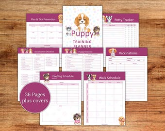 Puppy Training Planner, Dog Care Planner, Printable Puppy Planner, Printable Dog Training Log