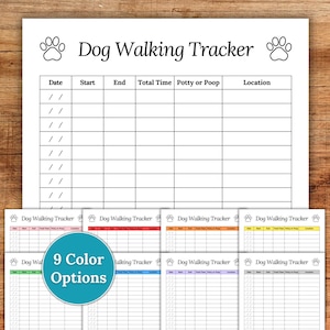 Dog Walking Tracker, Dog Walking Log, Puppy Walk Tracker, New Puppy Walking Tracker, Dog Care Tracker, Dog Walk Log