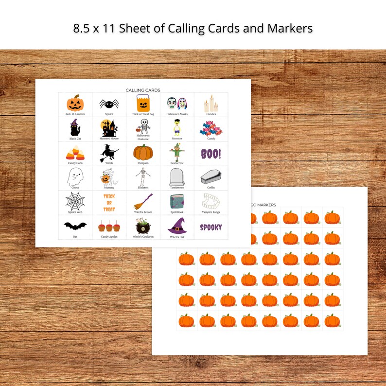 Halloween Bingo, Printable Halloween Bingo Game, 50 Halloween Bingo