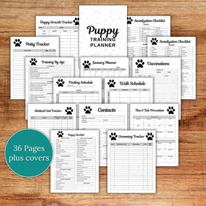 Puppy Training Planner, Dog Care Planner, Puppy Care Planner, New Puppy Planner, New Puppy Checklist Printable