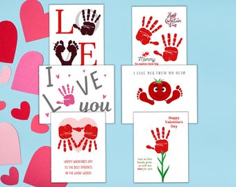Manualidades con huellas de manos para San Valentín, manualidades con huellas de manos para niños, manualidades con huellas de manos para San Valentín