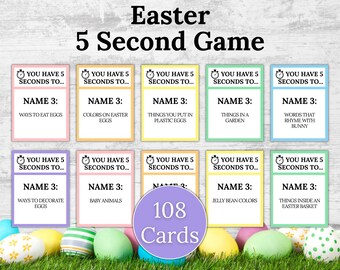 Easter 5 Second Game, Easter Game, Easter Games, Holiday 5 Second Game, Easter Party Game, Family Reunion Games, Easter Trivia Game