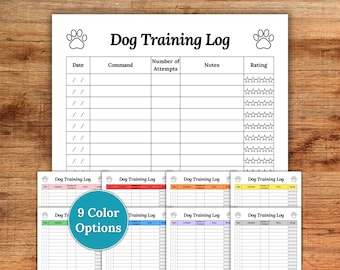 Printable Dog Training Log, Dog Training Tracker, Puppy Training Tracker, New Puppy Training Log, Dog Training Printable, Printable Dog Log