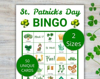 St. Patrick's Day Bingo, St. Patrick's Day Game, St. Patty's Day Bingo Cards, St. Paddy's Day, St. Patrick's Day Party, Kids Party Game