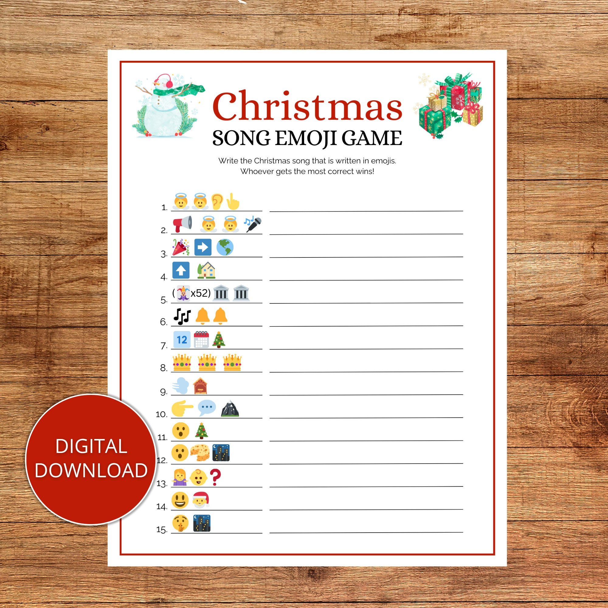 christmas-song-emoji-game-christmas-party-game-christmas-printable-game-instant-download-etsy for Christmas Emoji Game Free Printable Christmas Song Emoji Game, Christmas Party Game, Christmas Printable Game, Instant Download - Etsy for Christmas Emoji Game Free Printable