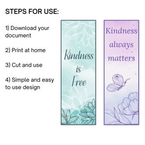 Set of 8 Kindness Bookmarks, Printable Kindness Bookmarks, Digital ...