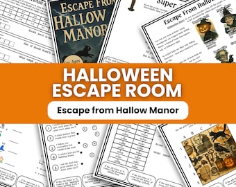 Halloween Escape Room for Teens, Teen Party Game Printable, Printable Halloween Games, Spooky Escape Room Game, Middle School Escape Room