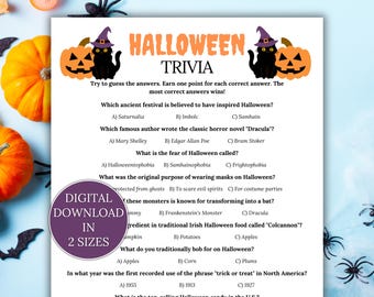 Halloween Trivia Game, Halloween Party Game, Halloween Group Game, Halloween Quiz, Halloween Game Night, Spooky Trivia