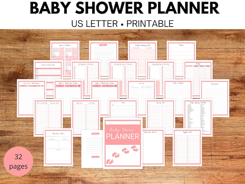 Baby Shower Planner Printable Baby Shower Planner Etsy