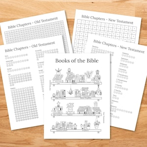 Bible Reading Tracker, Bible Reading Log, Books of the Bible Reading Plan, Coloring Book Tracker for the Bible