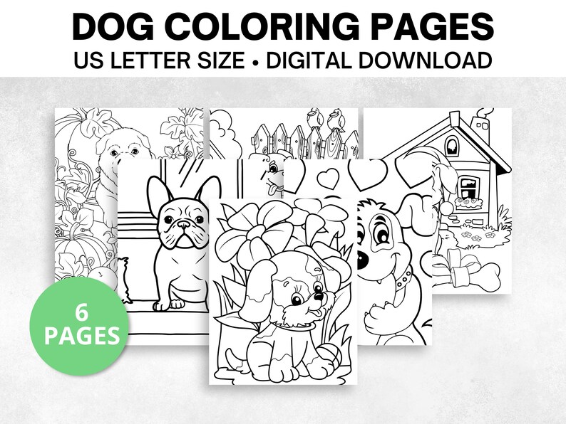 Dog Coloring Pages Puppy Coloring Pages Printable Coloring - Etsy