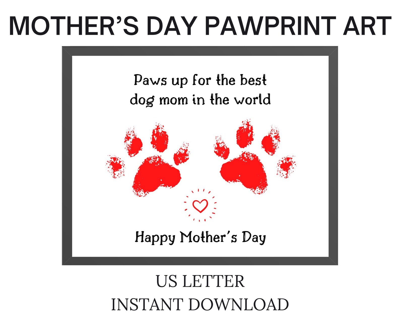 Mother's Day Pawprint Art, Mother's Day Pawprint Craft Bundle, Dog Mom ...