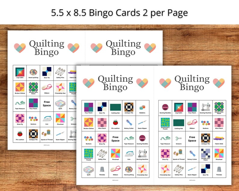 Quilting Bingo, 50 Quilt Bingo Cards, Quilt Bingo Game, Quilt Guild ...