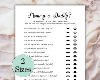 Who Said That Mommy Or Daddy Baby Shower Game, Minimalist Baby Shower Game, Mommy or Daddy Baby Shower Game, Co-Ed Baby Shower Game, v1