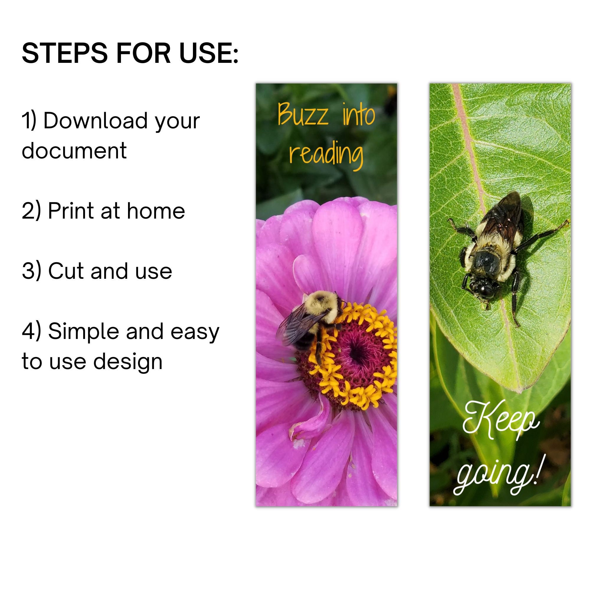 Set of 8 Bee Bookmarks, Bug Bookmarks, Digital Bookmarks to Download - Etsy