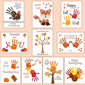 Thanksgiving Handprint Craft, Thanksgiving Handprint Art, Handprint Crafts for Kids, Thanksgiving Footprint Craft, Thanksgiving Fingerprint