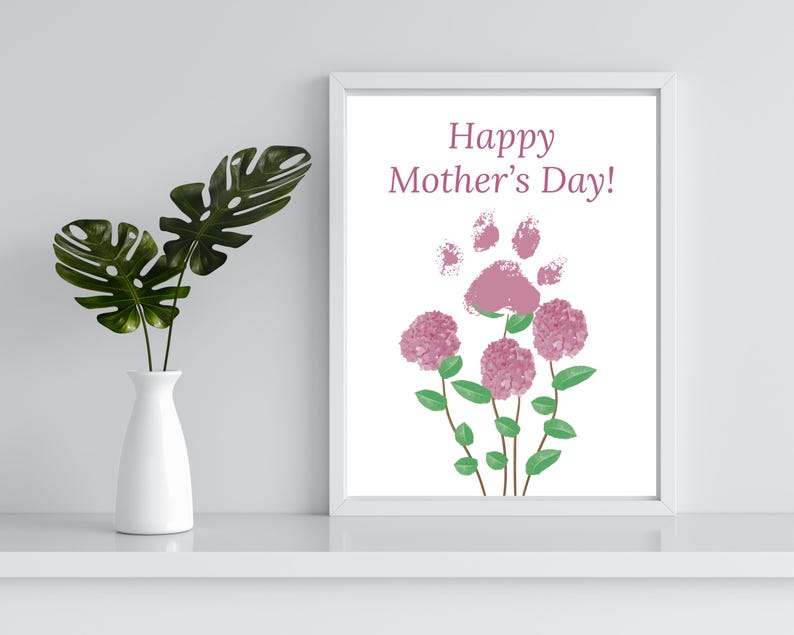 Mother's Day Pawprint Art, Mother's Day Pawprint Craft Bundle, Dog Mom ...