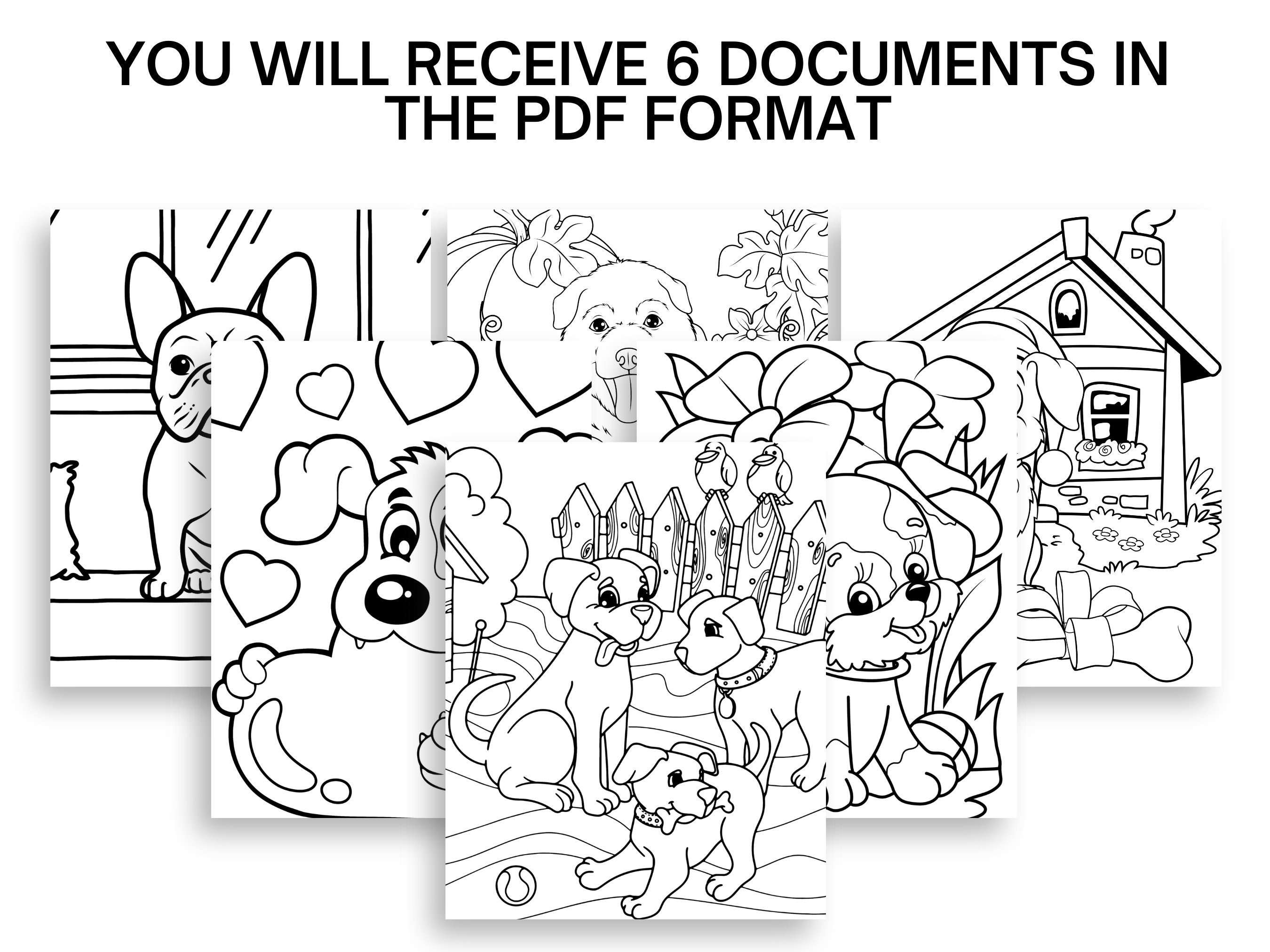 Dog Coloring Pages Puppy Coloring Pages Printable Coloring - Etsy