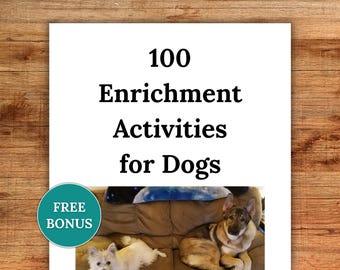 100 Dog Enrichment Activities, Printable Dog Enrichment Log, Indoor Dog Games, DIY Mental Stimulation for Dogs, Indoor Activities for Dogs