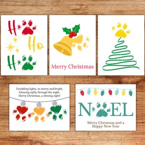 Art d'empreintes de pattes de Noël, lot de créations d'empreintes de pattes de Noël, cadeau pour maman chien, PDF imprimable