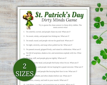 St. Patrick's Day Dirty Minds Game, St Patricks Day Trivia Game, St Pattys Day Game, Dirty Trivia Game, Adult Party Game, Irish Party Game