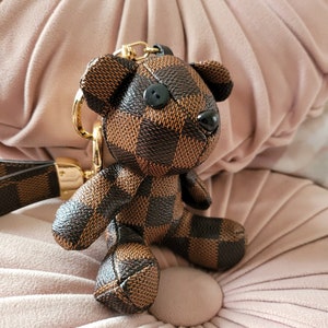 Louis Vuitton NEW Pink Metal Mink Fur Figurine Decorative Bear Toy