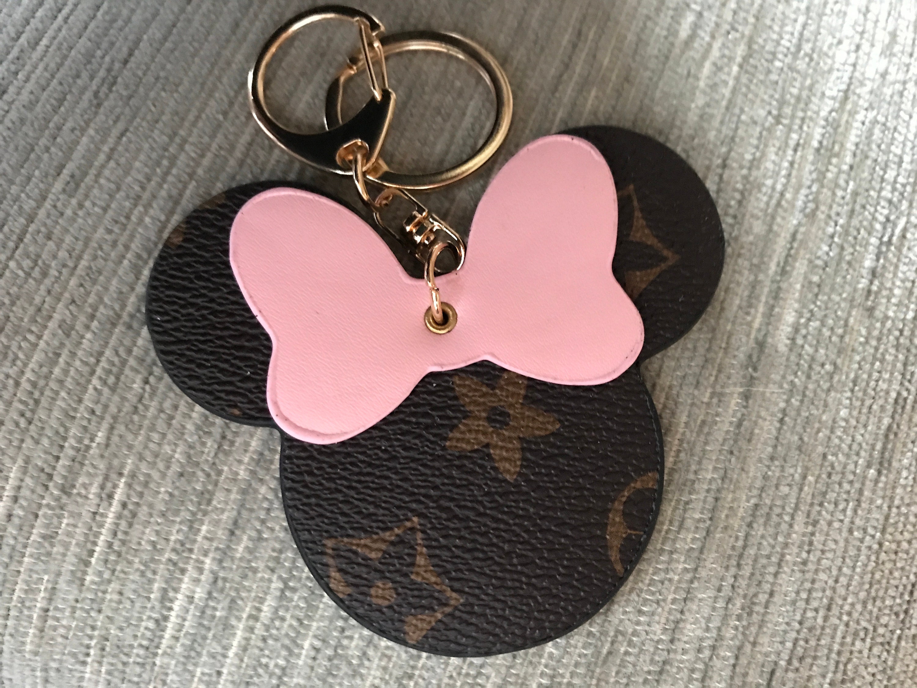 Free Shipping Luxury Pink Mouse Ears Handbag Purse Charm Keychain Women's  Classic Fashion Gift