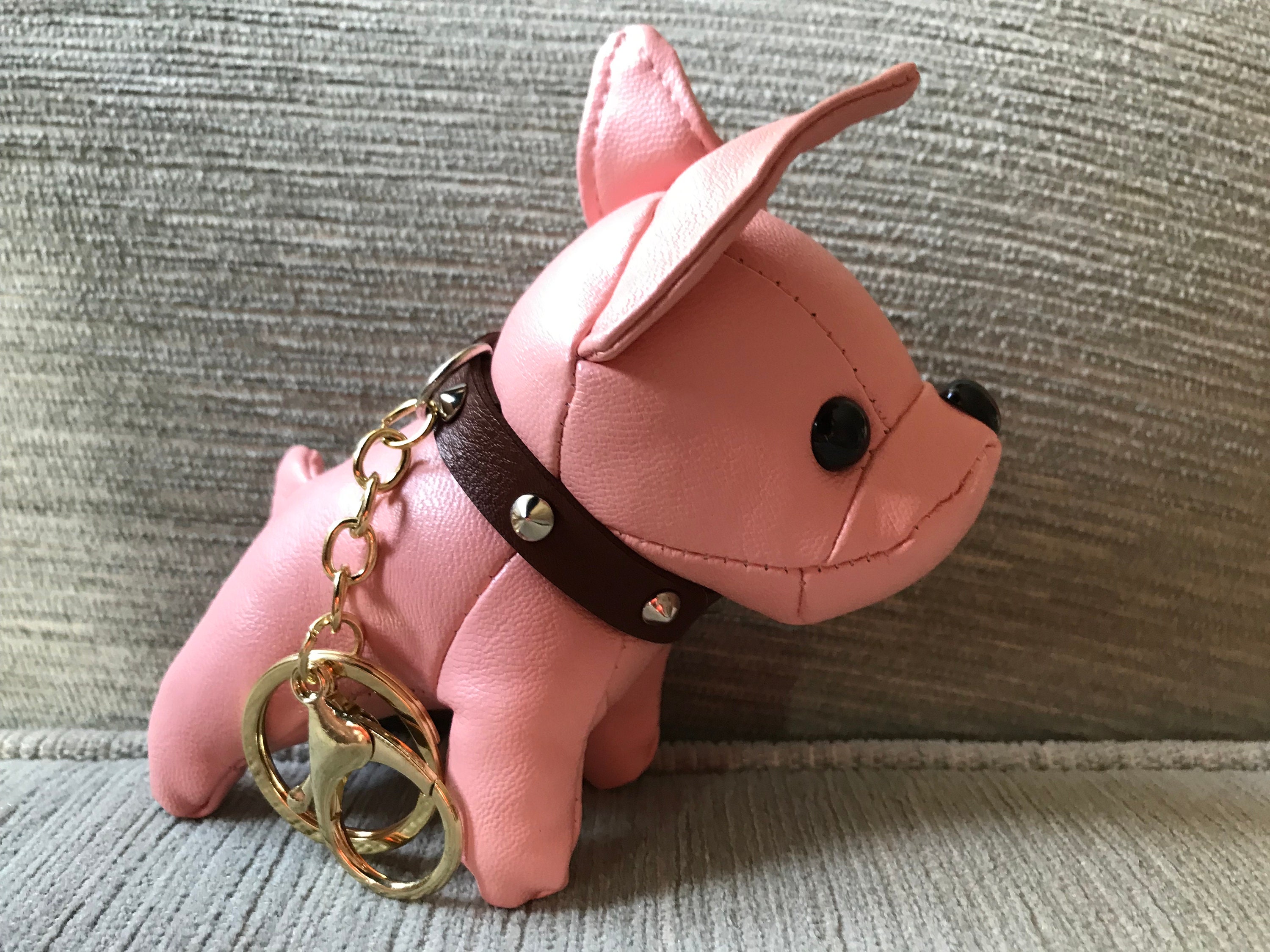 Stylemykeys Designer Style Bulldog Keychain & Personalised Handmade Gift Pouch