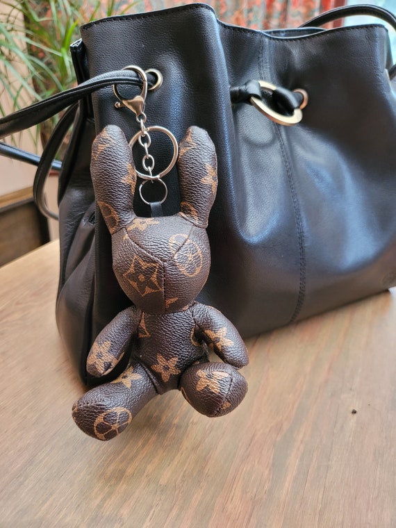 Designer Style Rabbit Faux Leather Keychain & Handmade 