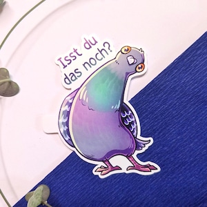 Autocollant drôle de pigeon « Tu manges encore ça ? » Autocollant en vinyle pour pigeon