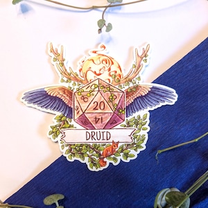 Pegatina de Druida para Pluma y Papel / Pegatina PNP D20 Druidas / Pegatina DSA DND Vinilo