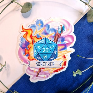 Adesivo carta e penna stregone / Adesivo PNP Adesivo D20 Wizard DND Vinile