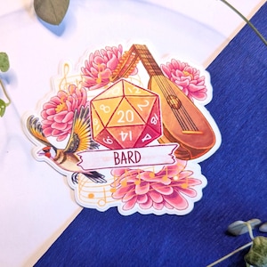 Bard Pen and Paper Sticker /  PNP Sticker D20 Barde DND Sticker Vinyl