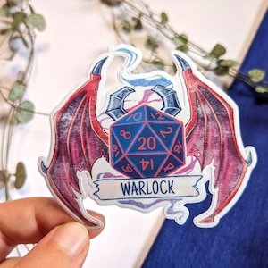 Warlock Pen and Paper Sticker / PNP Sticker D20 Hexenmeister DND Sticker Vinyl