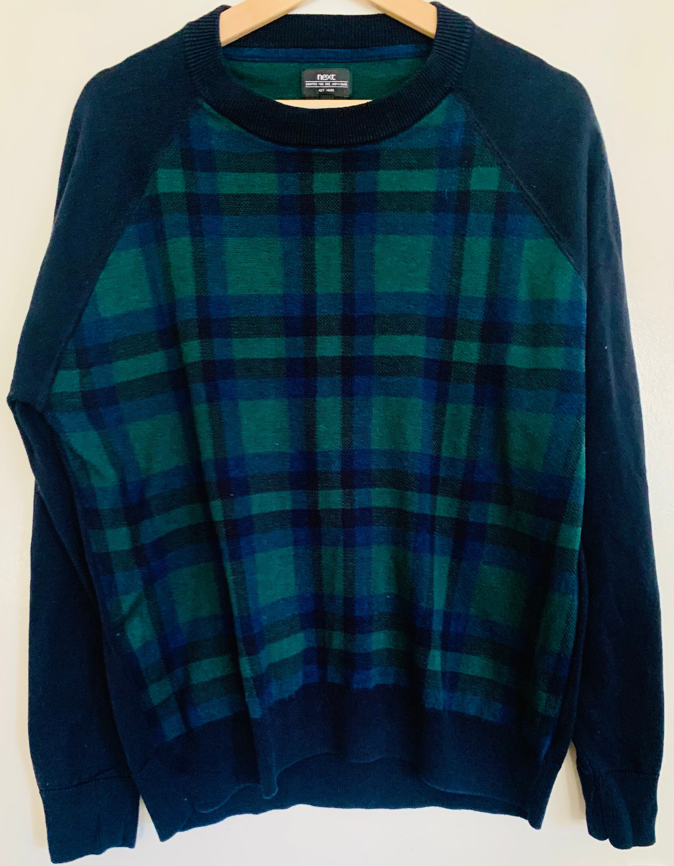 Vintage 90s Mens Tartan Panel Jersey 