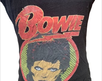 Rare Black David Bowie Rock Diamond Dogs Tank Top Vest Top in size S