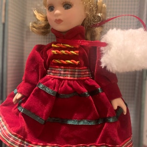 Cute Vintage Atlas Editions Boxed Victoria Porcelain Doll With A Dress and Shoes