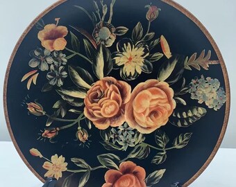 10&quot; Hand-Painted Ceramic Plate for Decoration with Wooden Plate Stand