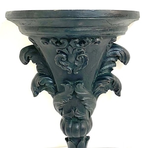 15"H Semi-Conical Black Resin Wall Planter with Opening Hole Upward