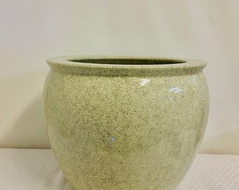 15"D All Light Green Ceramic Urn or Vat