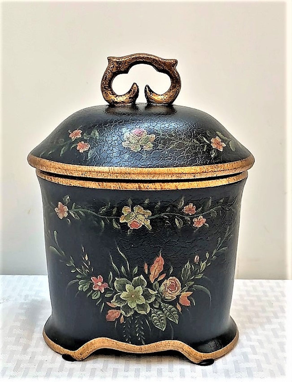 9h Black Ceramic Jar With Lid for Decoration Only Etsy