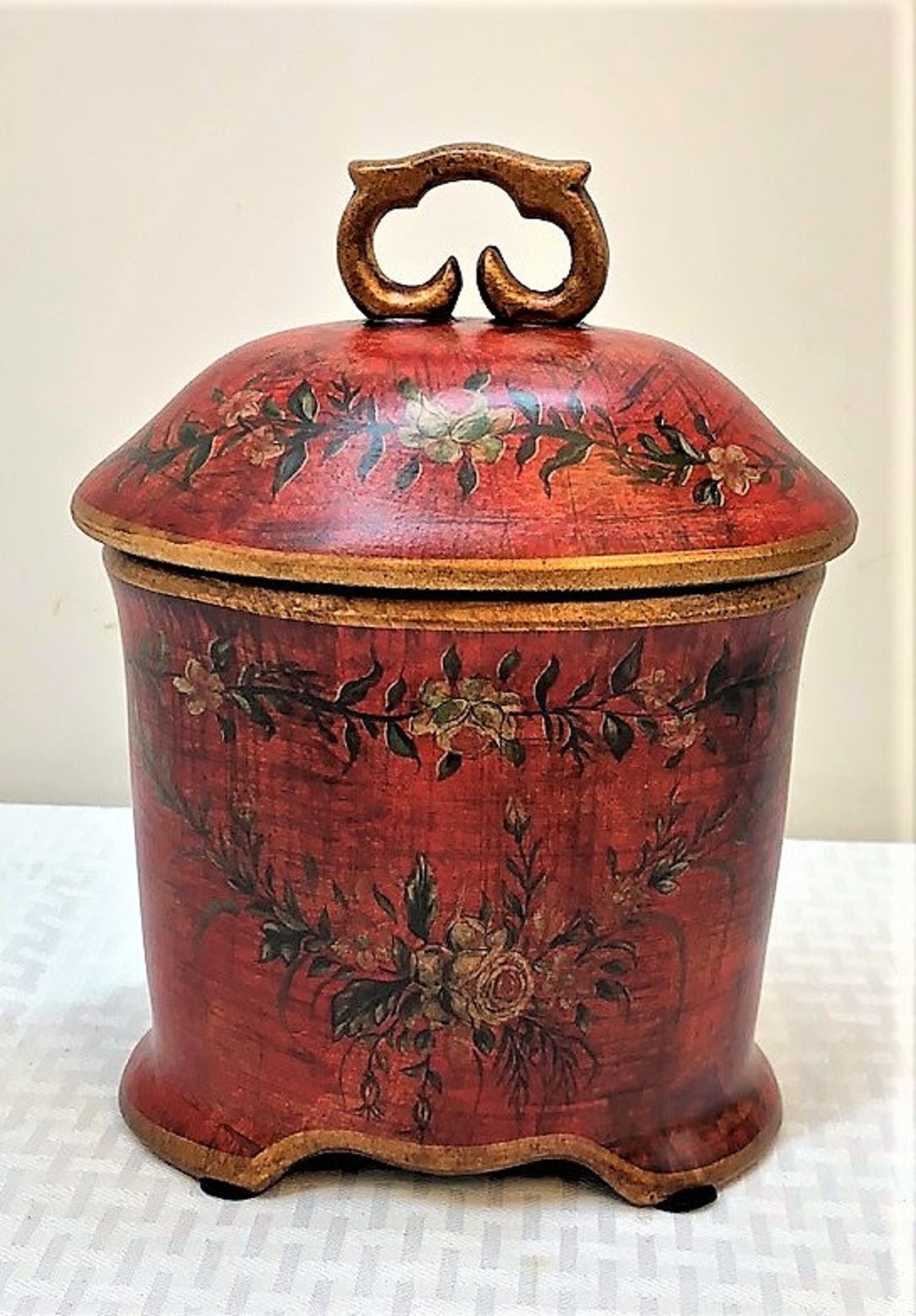 9h Red Ceramic Jar With Lid, for Decoration Only Etsy