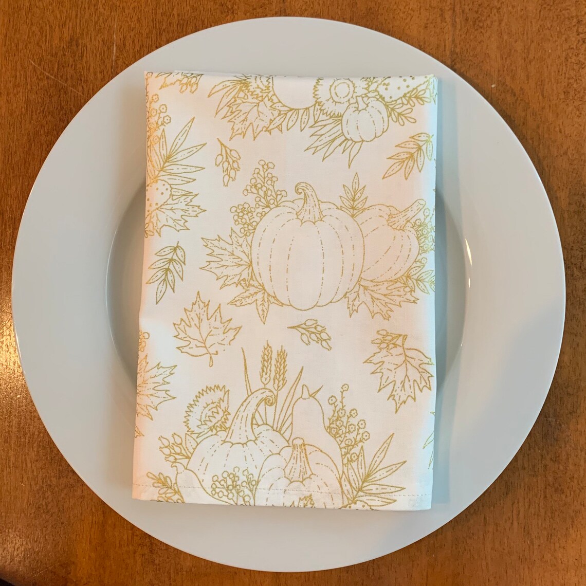 Gold Fall Pumpkin Themed Dinner Napkins Set of 4 - Etsy