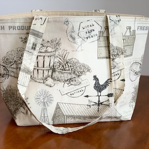 Farm Fresh Tote, Chubby Tote Bag, Handmade Shoulder Bag, Handbag for Women, Wrist Tote, Handmade Tote, Travel Handbag