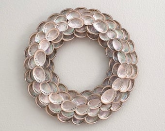 13” Abalone shell wreath, Shell wreath, Coastal Wreath, Beach house wreath