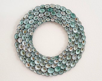 12.5” Limpet shell wreath, Shell wreath, Coastal Wreath, Beach house wreath, Coastal Decor