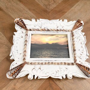 3x5 Shell Picture Frame, Shell Frame, White Picture Frame, Frame With ...